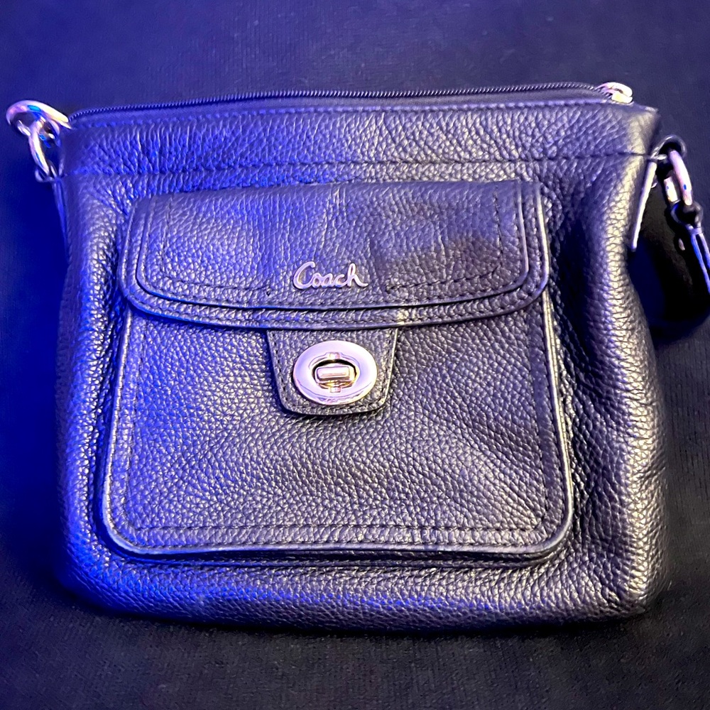 Black leather coach crossbody